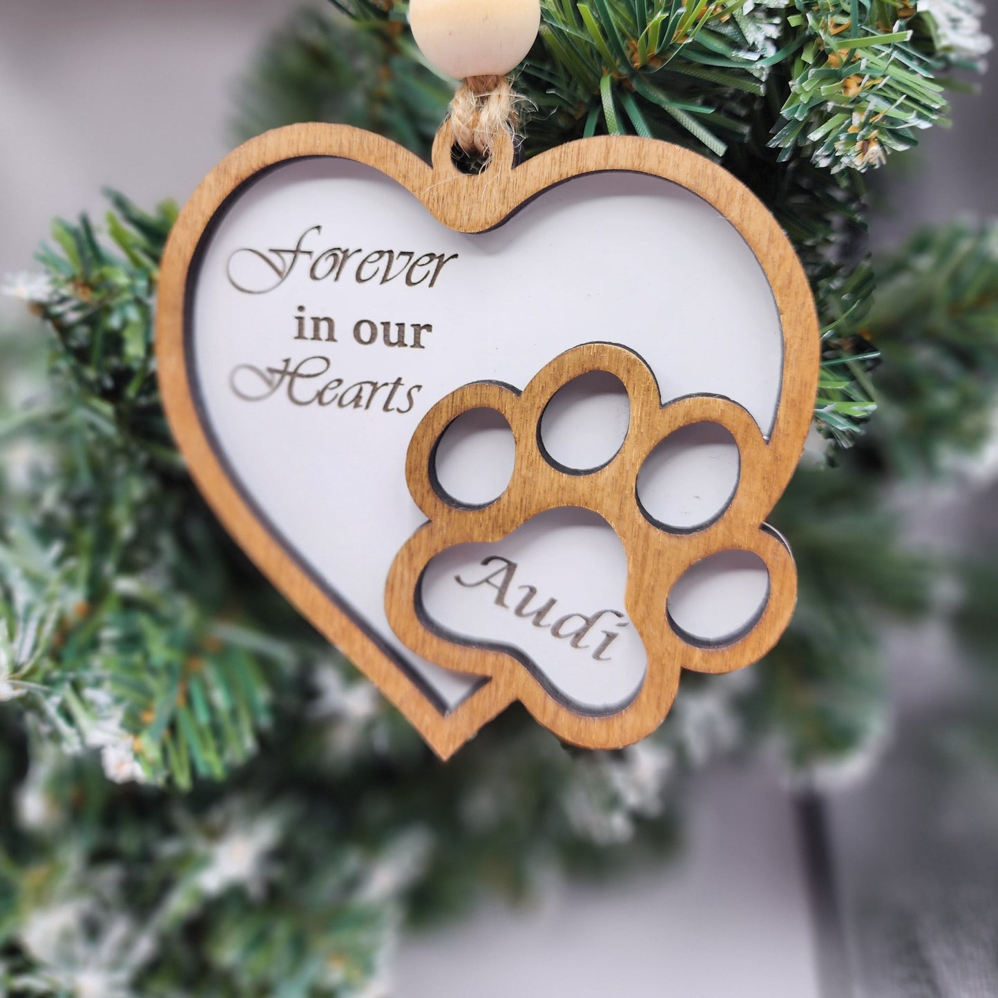 Dog paw Memorial Christmas ornament