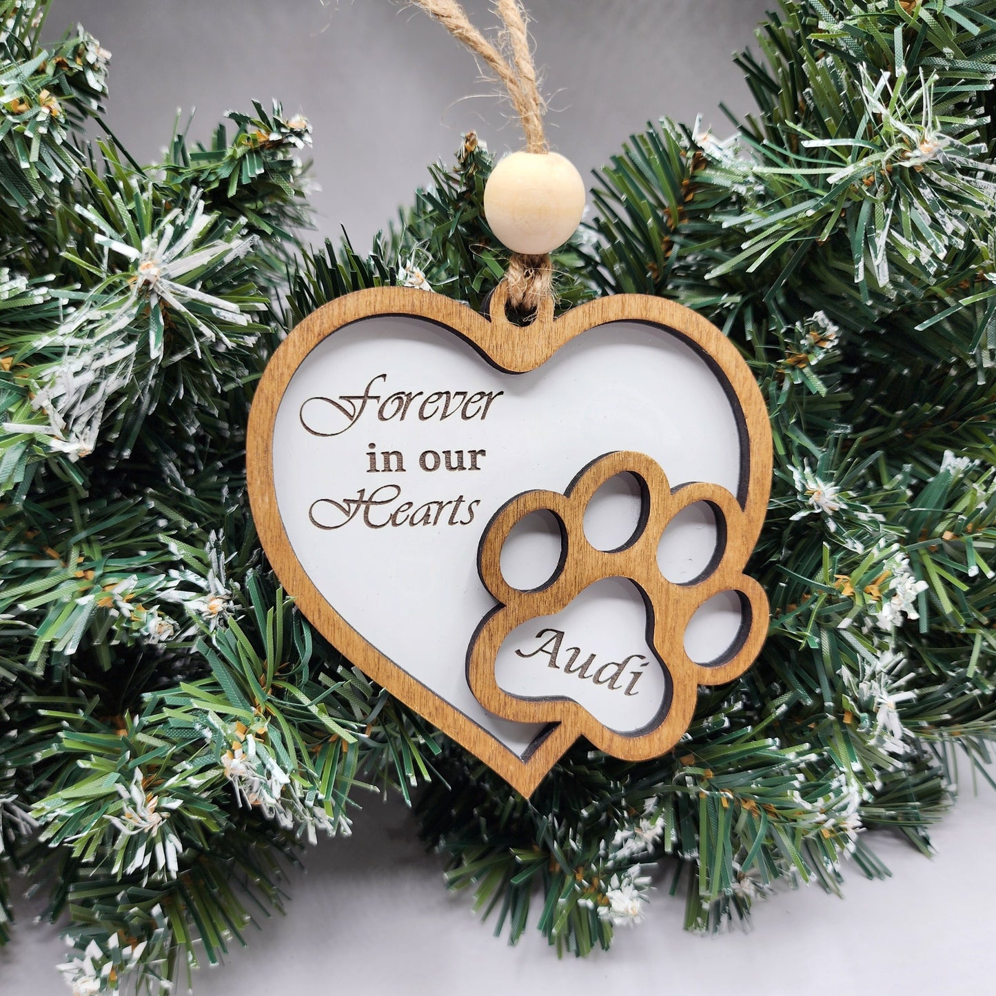 Dog paw Memorial Christmas ornament