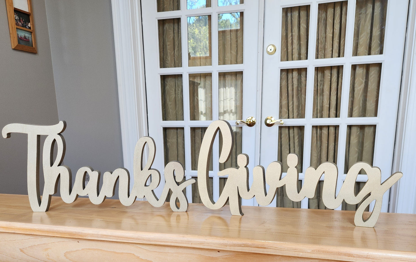 Thanks giving free standing wood sign