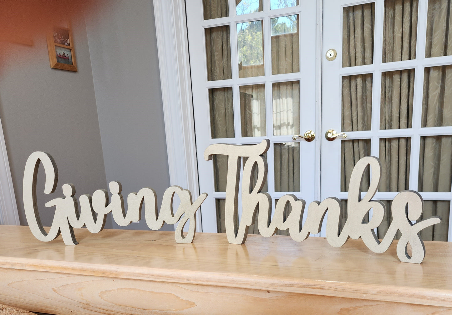 Thanks giving free standing wood sign