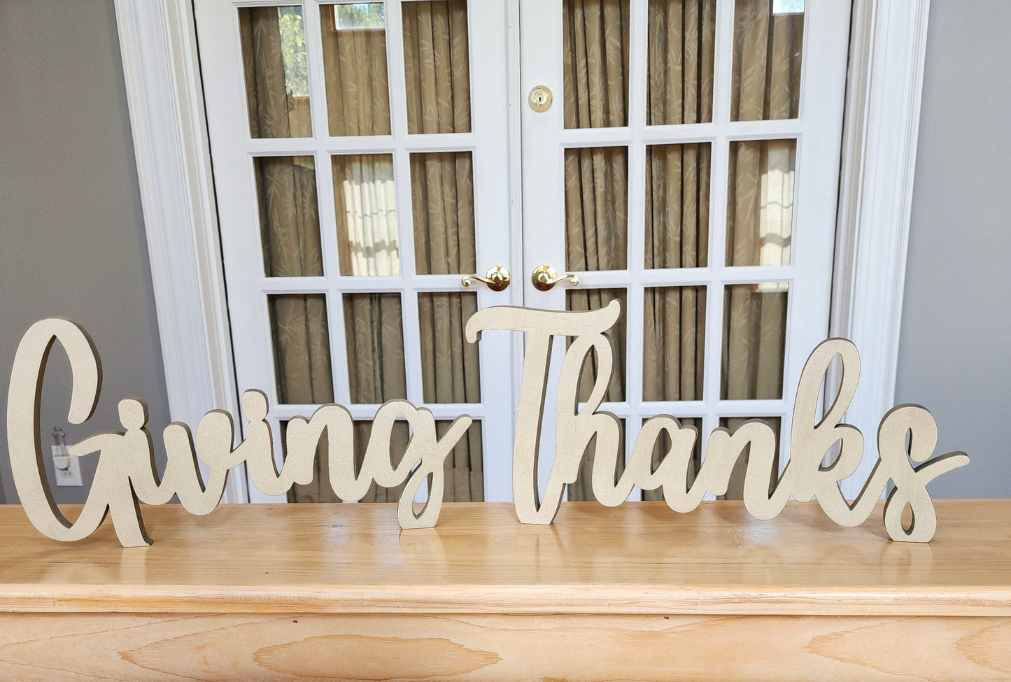 Thanks giving free standing wood sign