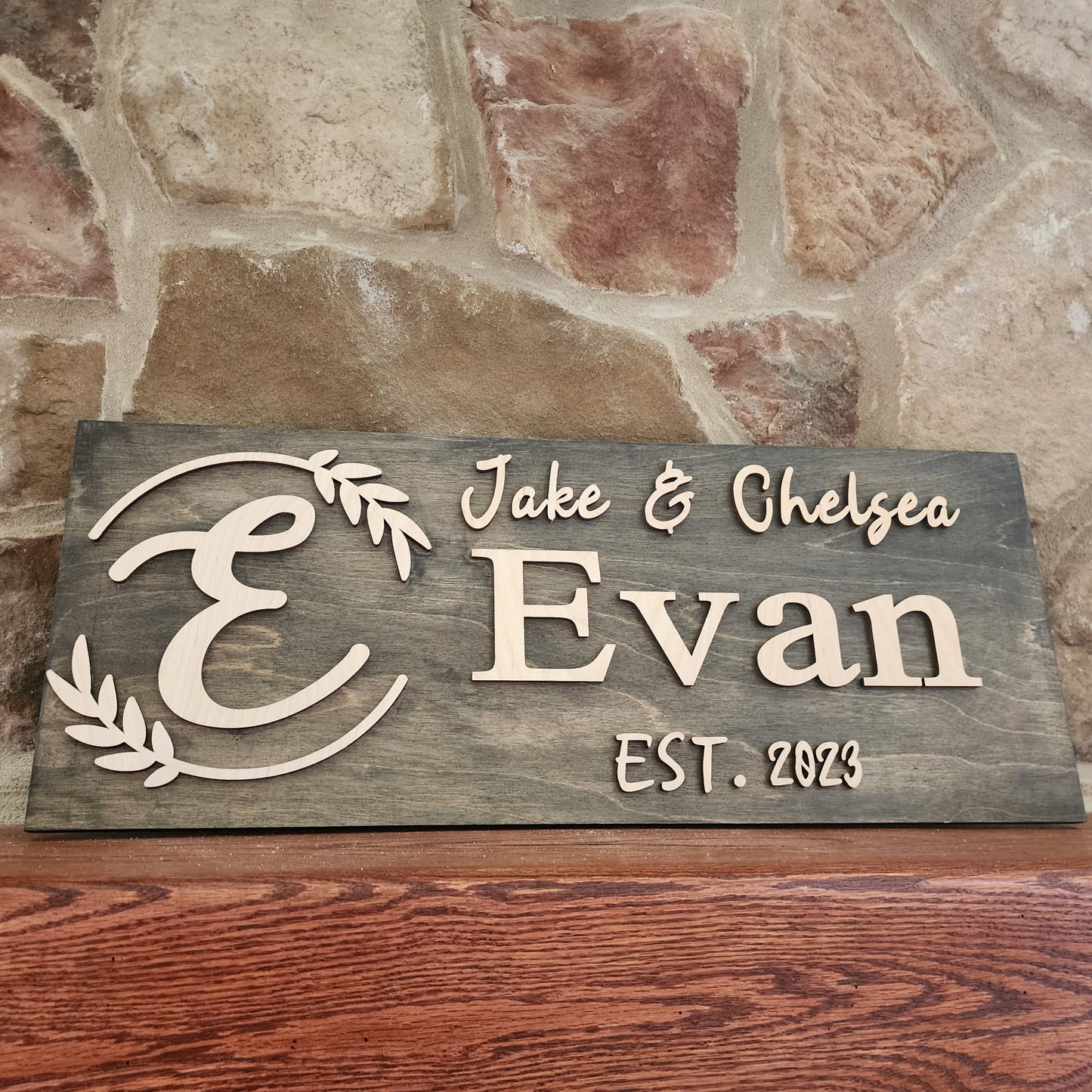Wedding gift Personalized wooden name sign