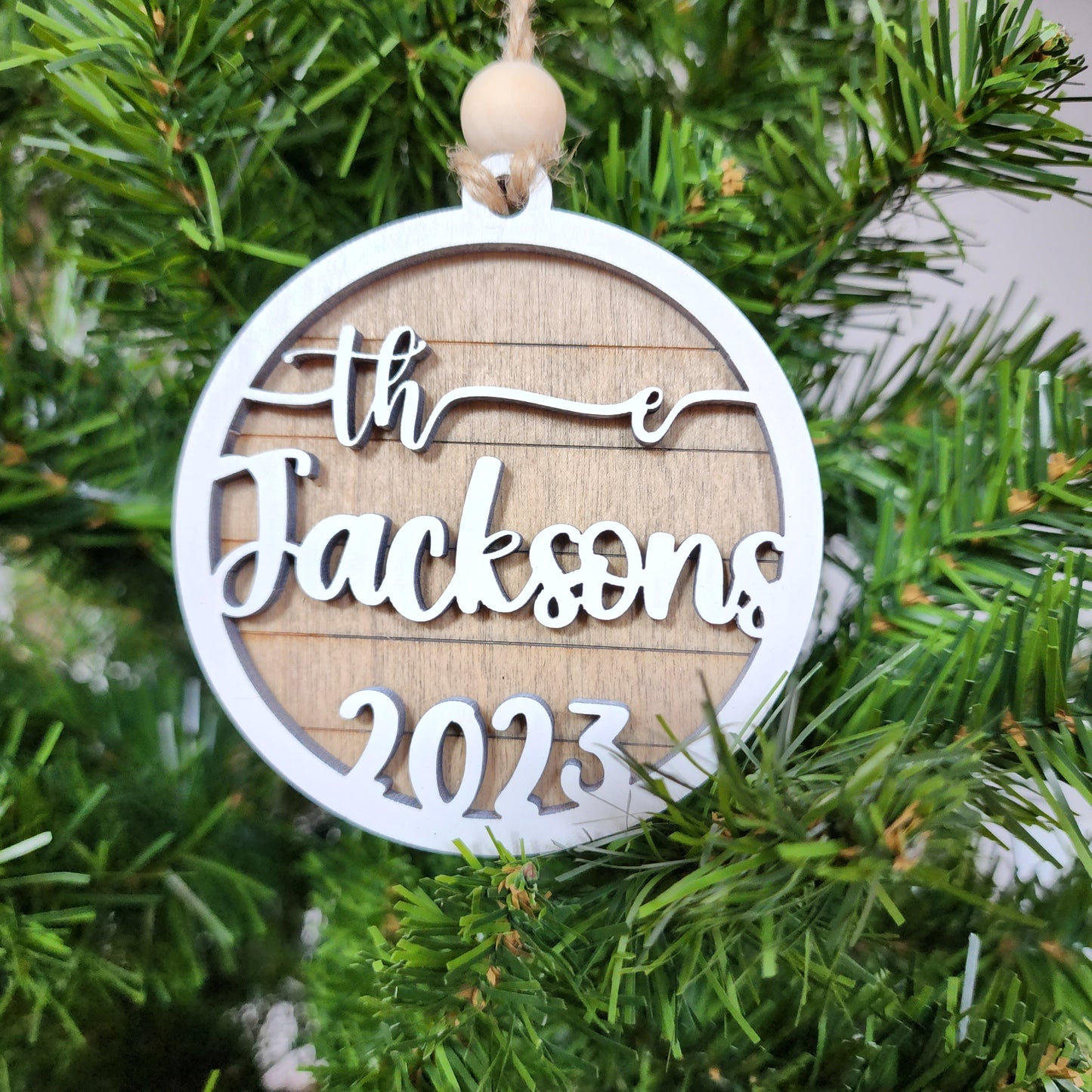 Christmas ornament with last name 2023