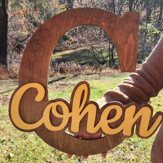 Custom Wooden Wall Name Sign