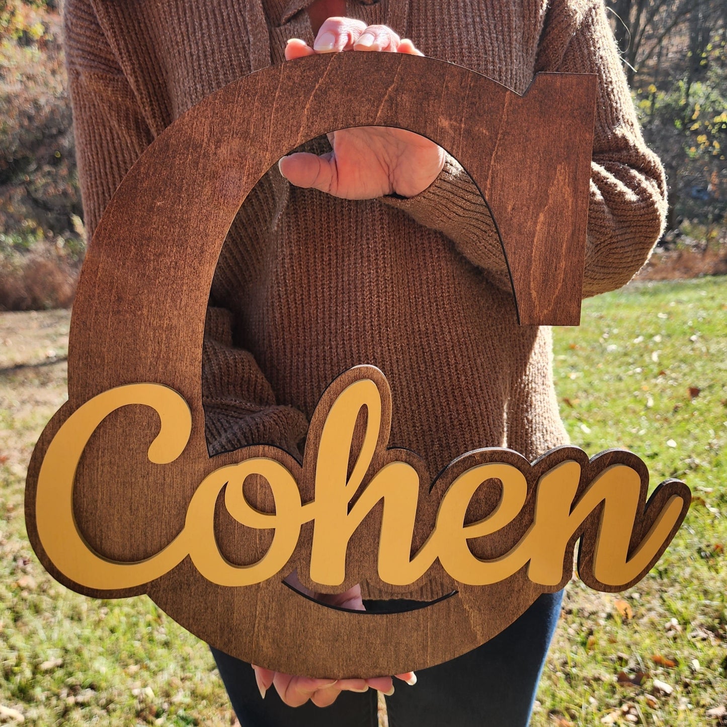 Custom Wooden Wall Name Sign