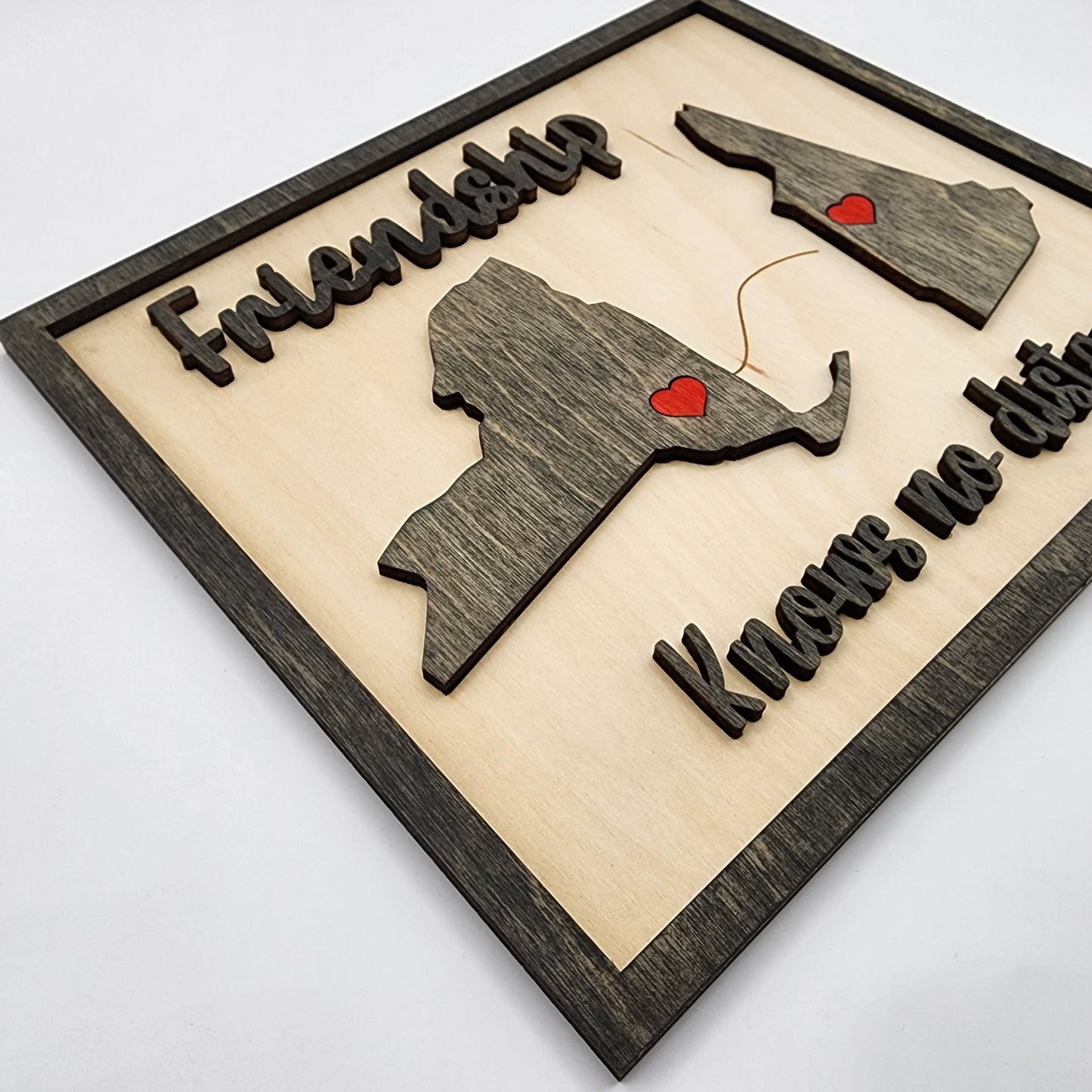 Friendship sign, States apart, Valentine’s Day, Friendship states connected, Long distance love, birthday sign, stay connected