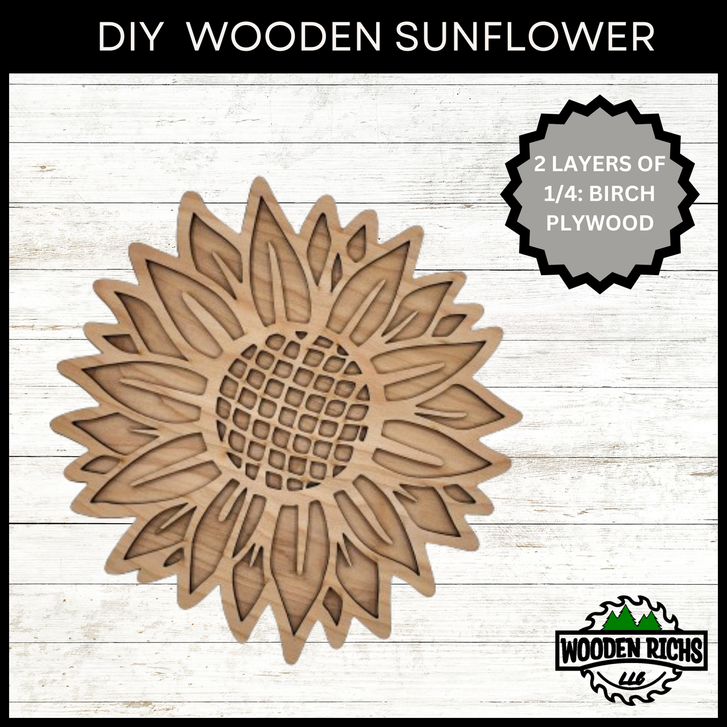 DIY Sunflower Cutout | Sunflower Doorhanger | Sunflower Laser Cut