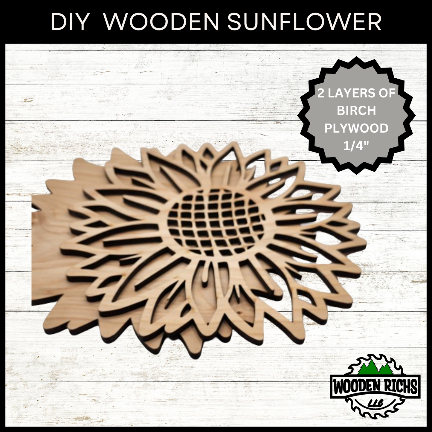 DIY Sunflower Cutout | Sunflower Doorhanger | Sunflower Laser Cut