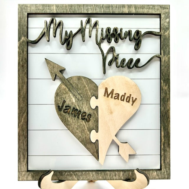 Valentines Day Personalized Gift, Heart puzzle, my missing piece, My Missing Piece Custom Valentines Day Sign, Anniversary, Lovers Gift