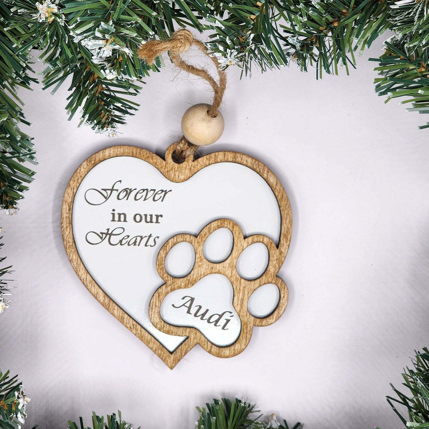 Dog paw Memorial Christmas ornament