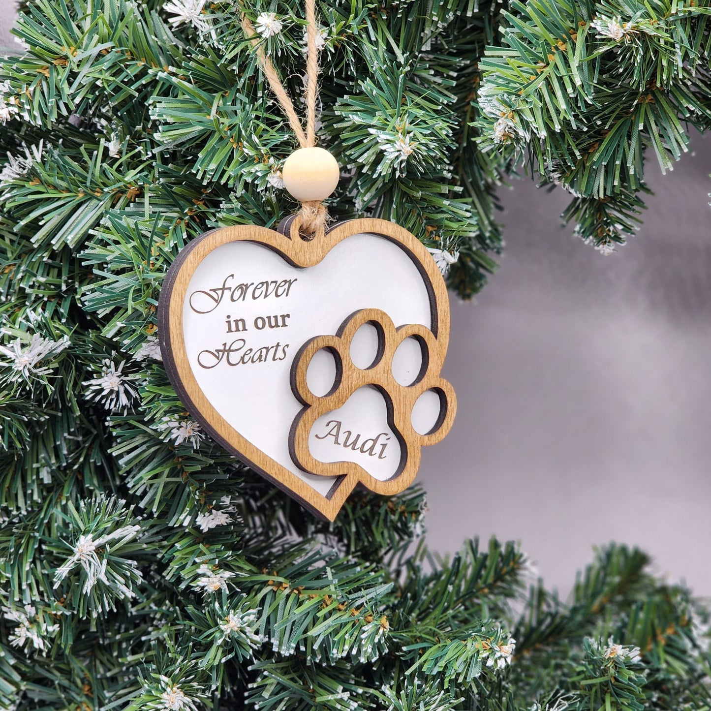 Dog paw Memorial Christmas ornament
