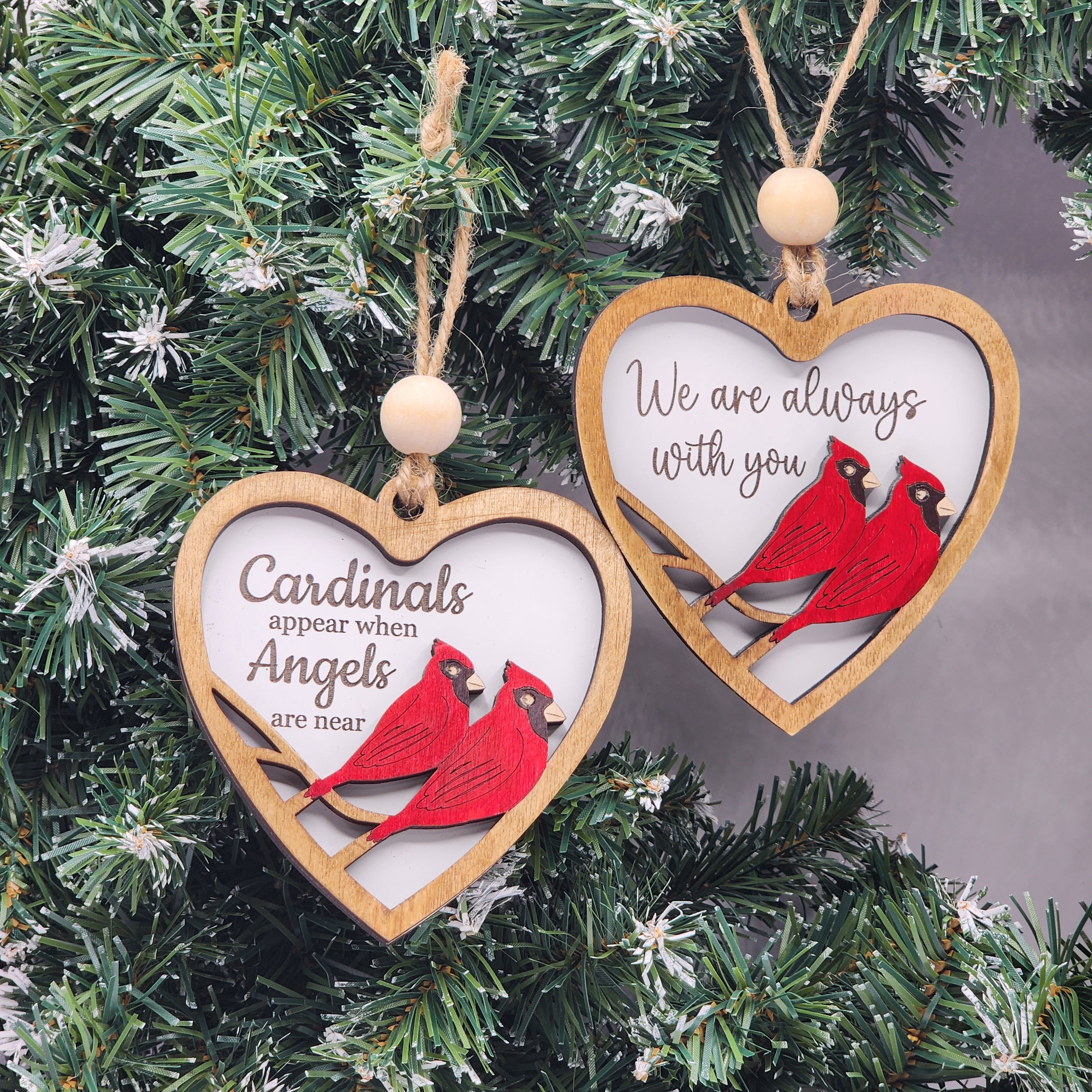 Cardinal Memorial Cardinal memorial Two cardinals memorial ornament sympathy gift ...