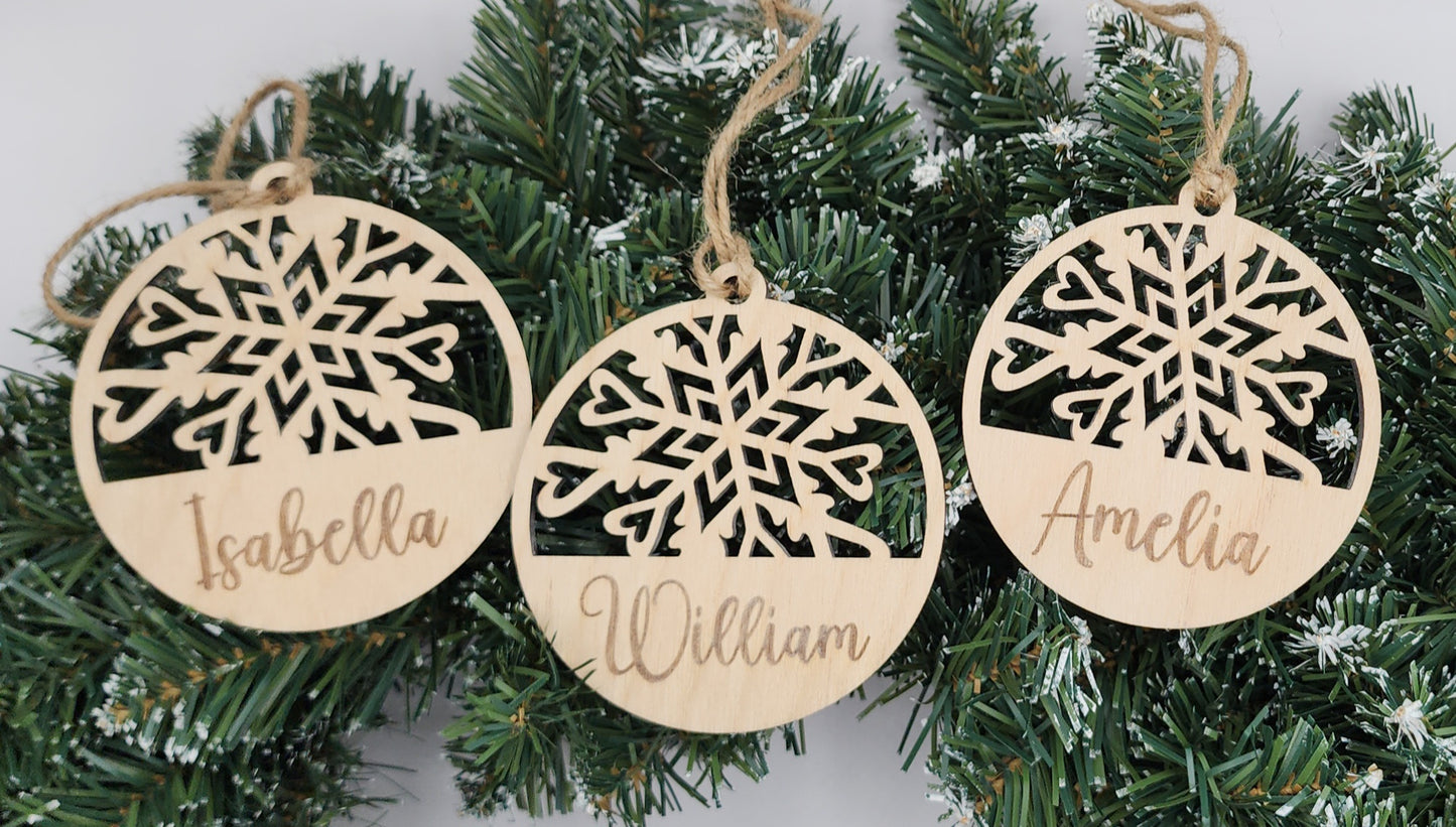 Ornament personalized with snowflake