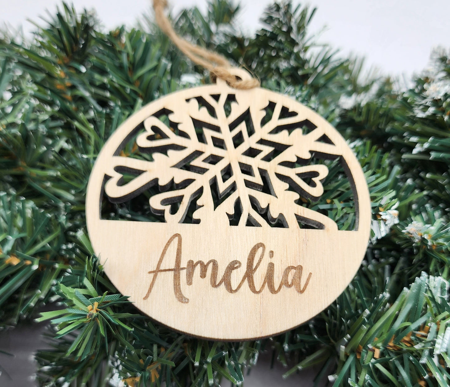 Ornament personalized with snowflake