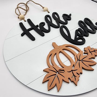 Hello Fall Door Sign Front Door Decor Fall Door Hanger