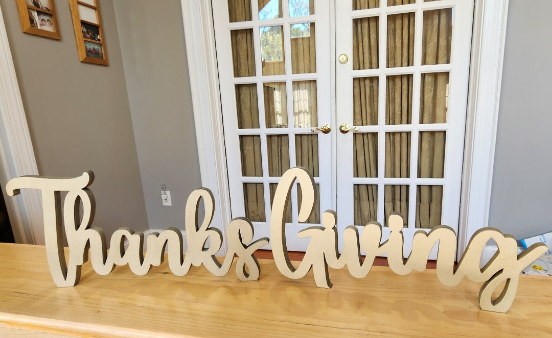 Thanks giving free standing wood sign give thanks free standing sign ...