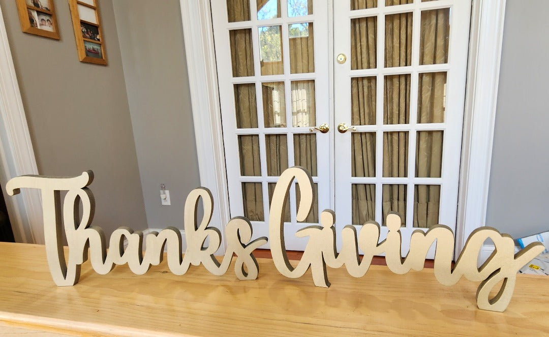 Thanks giving free standing wood sign