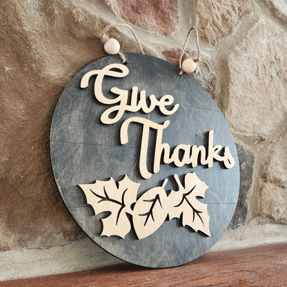 Give thanks Fall door hanger