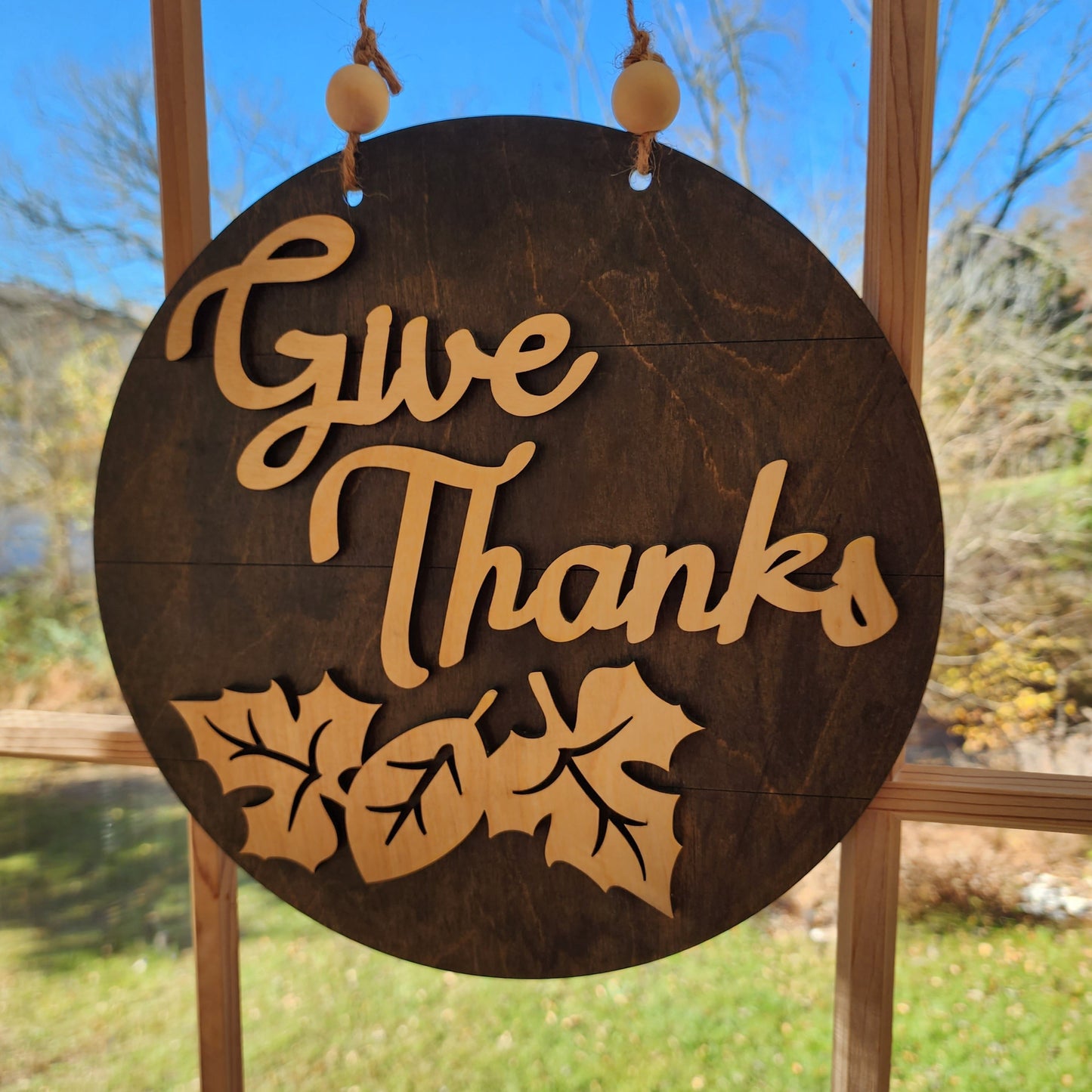 Give thanks Fall door hanger