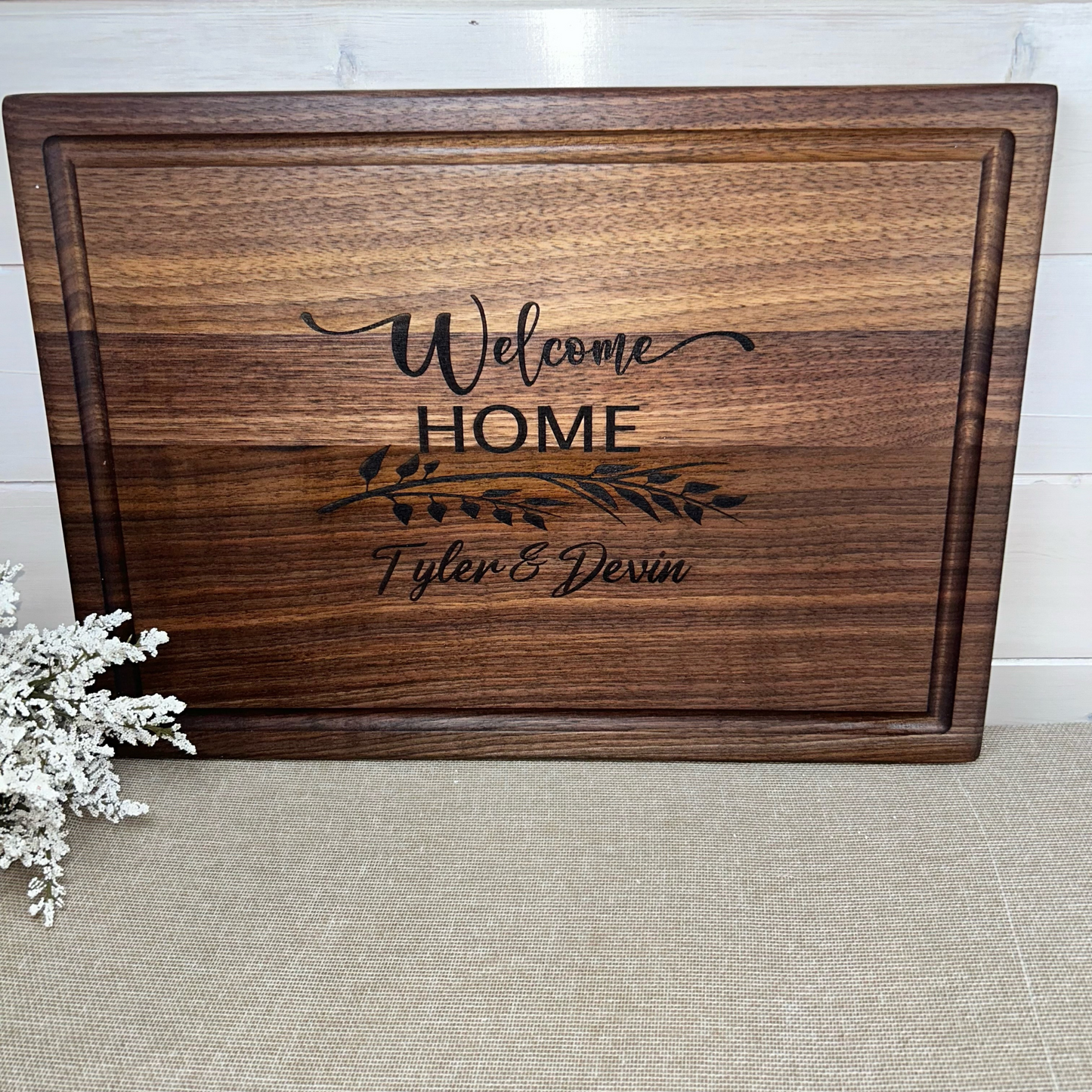 Large Chopping Board with Juice Groove walnut cutting board charcuterie board personalized house warming gift wedding gift serving board