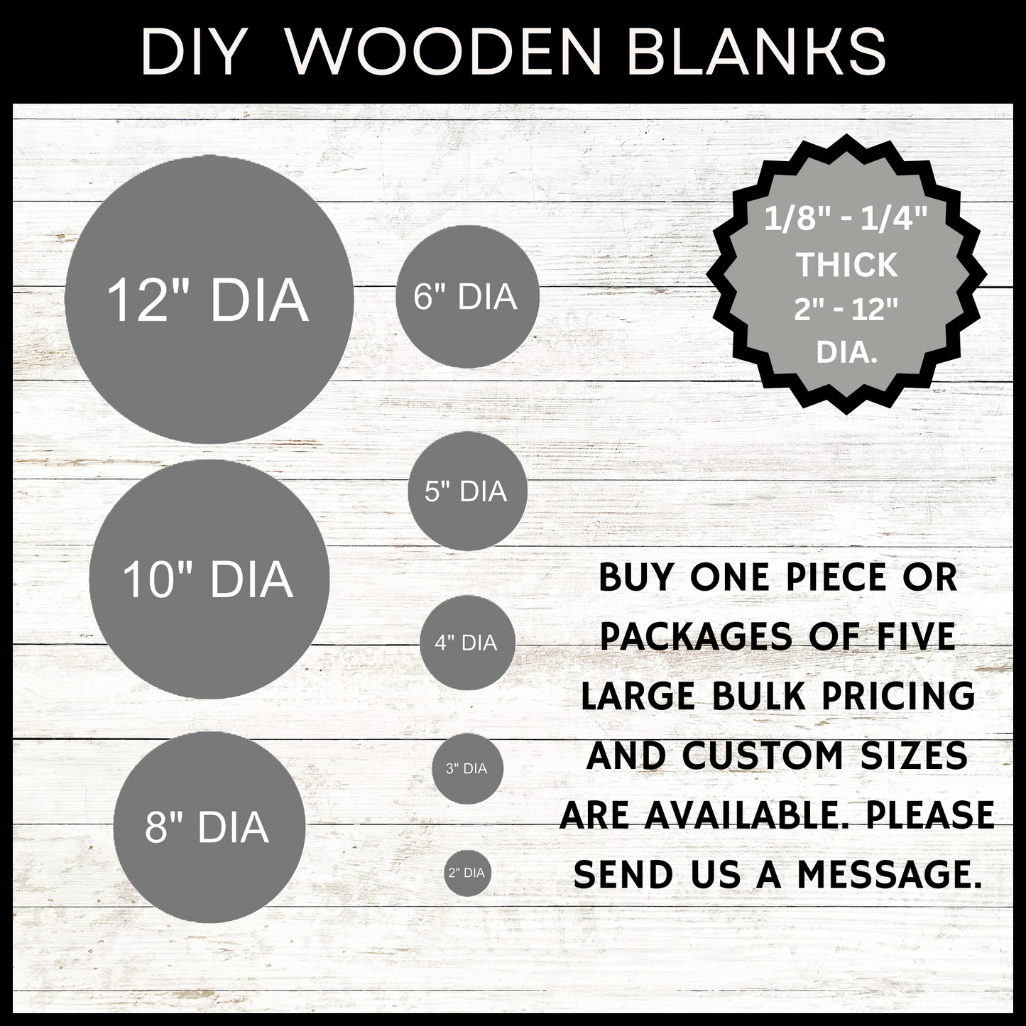 Wood Rounds Door Hanger Blanks 2-12 Inch Laser Cut Plywood Circles, Cake Stand Rounds, DIY Wood Projects