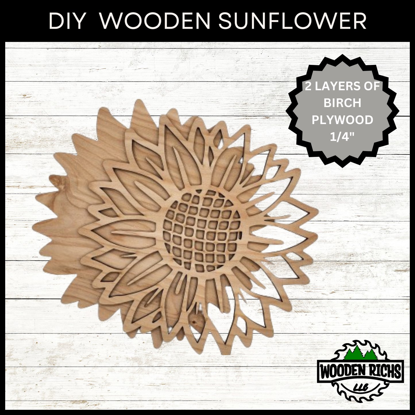 DIY Sunflower Cutout | Sunflower Doorhanger | Sunflower Laser Cut